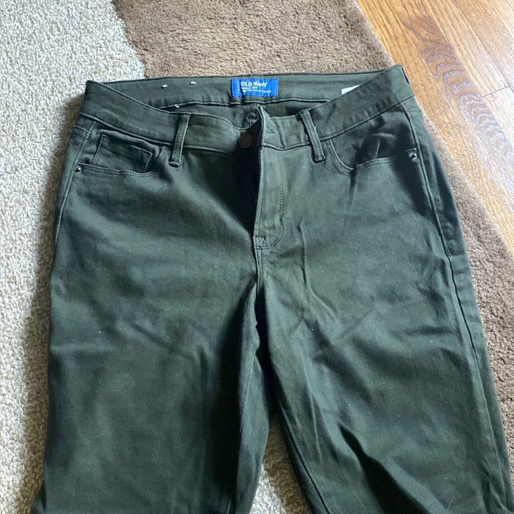Old Navy Rockstar Army Green Jeans